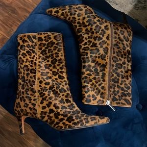 Leapard Calf Hair Booties